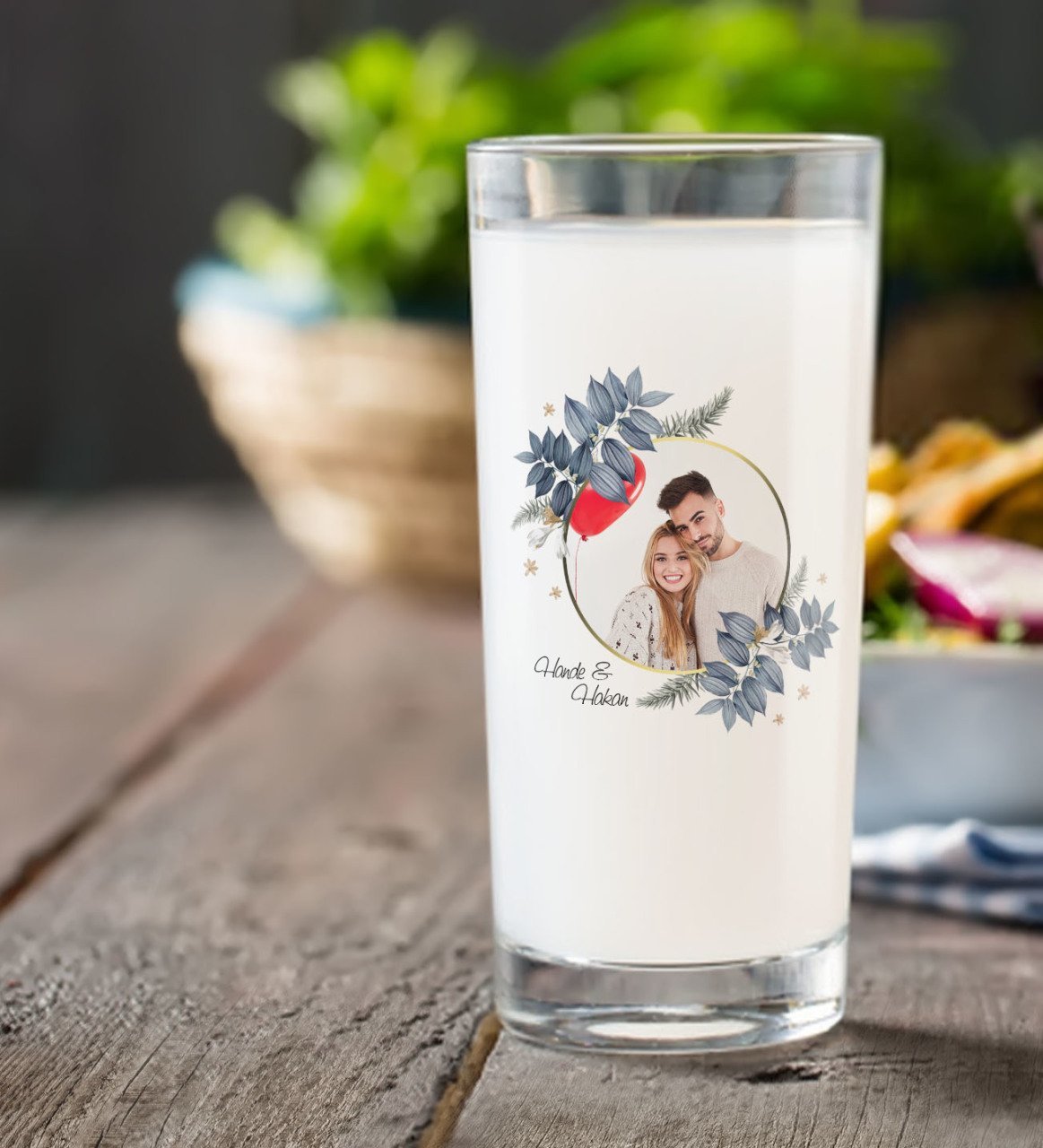 Kişiye Özel Renkli Baskılı İsimli Fotoğraflı Rakı Bardağı-34