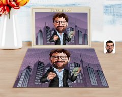 Kişiye Özel Erkek Milyoner Karikatürlü 1000 Parça Profesyonel Puzzle-1