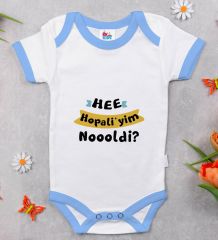 BK Kids Hopalıyim Tasarımlı Mavi Bebek Body Zıbın-1
