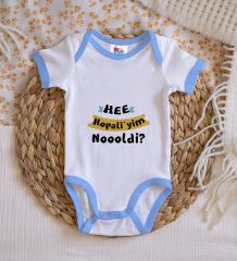 BK Kids Hopalıyim Tasarımlı Mavi Bebek Body Zıbın-1