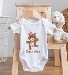 BK Kids Kişiye Özel Fotoğraflı Bebek Yastık ve Bebek Body Zıbın Hediye Seti - Model 51