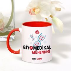 Kişiye Özel Mesleki Biyomedikal Mühendisi Kırmızı Kupa Bardak
