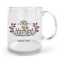 Kişiye Özel Yılın En İyi Öğretmeni Cam Kupa Bardak - 2