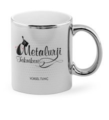 Kişiye Özel Mesleki Metalurji Teknikeri Krom Kupa Bardak - 1