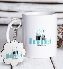 Kişiye Özel Mesleki Kimya Mühendisi Beyaz Kupa ve Anahtarlık Hediye Seti-1