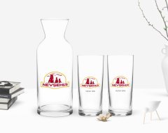 Kişiye Özel Renkli Baskılı Nevşehir Tasarımlı Turistik İkili Rakı Bardağı ve Karaf Hediye Seti-1
