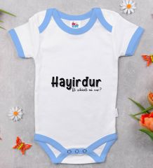 BK Kids Hayirdur Tasarımlı Mavi Bebek Body Zıbın-1