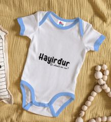 BK Kids Hayirdur Tasarımlı Mavi Bebek Body Zıbın-1