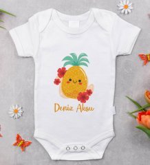 BK Kids Kişiye Özel Fotoğraflı Bebek Yastık ve Bebek Body Zıbın Hediye Seti - Model 50