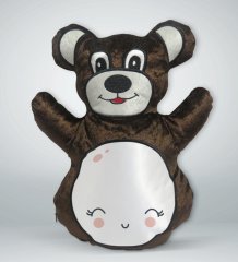 BK Gift Sevimli Ay Tasarımlı Kahverengi Ayıcık Yastık-1