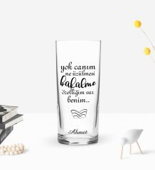 Kişiye Özel Renkli Baskılı Yok Canım Ne Üzülmesi Tasarımlı Rakı Bardağı-1