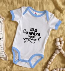 BK Kids Hau Kafaya Tasarımlı Mavi Bebek Body Zıbın-1