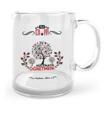 Kişiye Özel Yılın En İyi Matematik Öğretmeni Cam Kupa Bardak