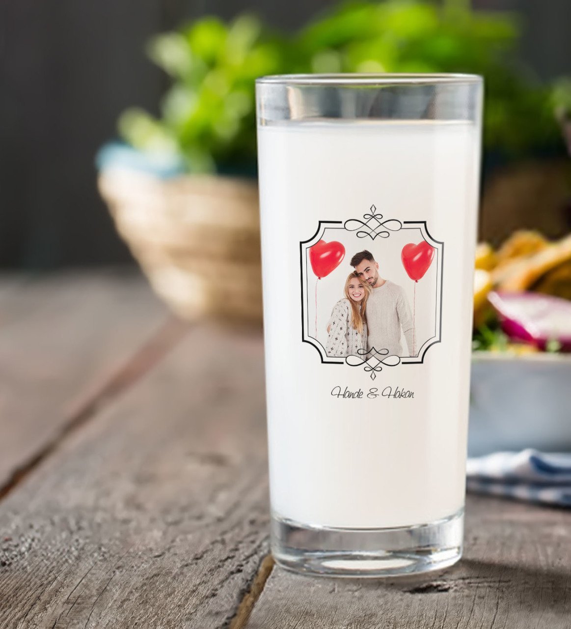 Kişiye Özel Renkli Baskılı İsimli Fotoğraflı Rakı Bardağı-31
