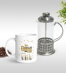 Kişiye Özel İlk Babalar Günü Tasarımlı Tasarımlı Kupa & French Press Seti-5