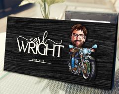 BK Gift Kişiye Özel Erkek Motorcu Karikatürlü Kabartma Figürlü Ahşap Tablo, Duvar Dekoru, Arkadaşa Hediye, Özel Tasarım Ev Hediyesi-2