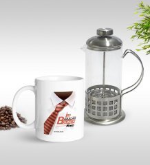 Kişiye Özel İlk Babalar Günü Tasarımlı Tasarımlı Kupa & French Press Seti-4
