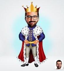 Kişiye Özel Kral Tasarımlı Dijital Karikatür-1