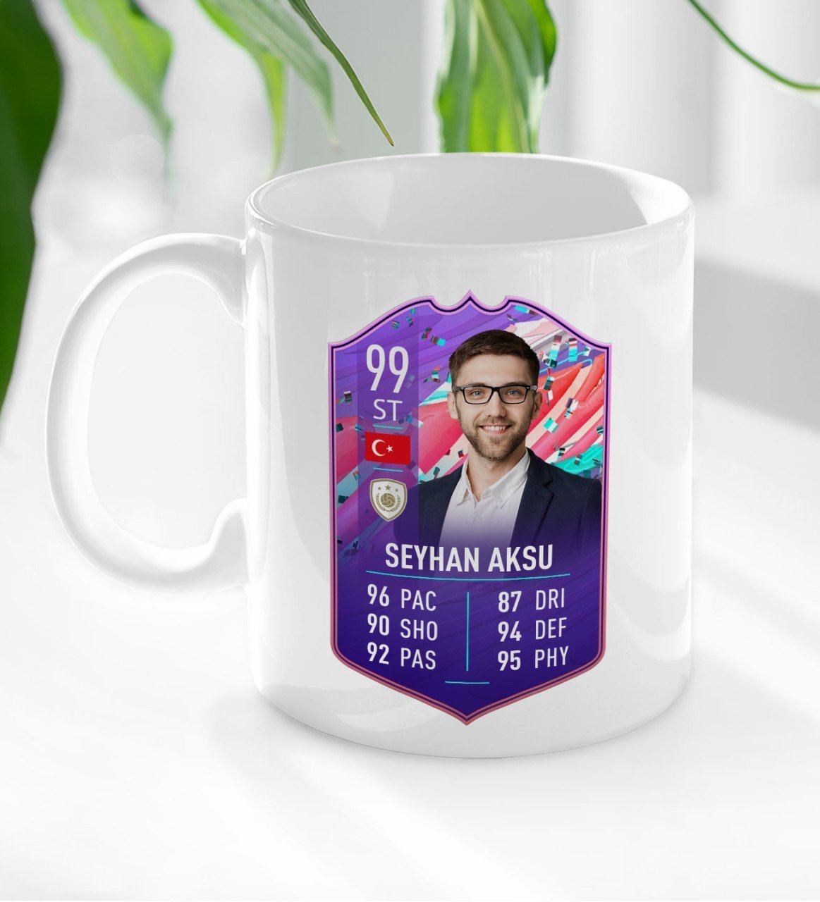 Kişiye Özel Futbolcu Kartı Tasarımlı Beyaz Kupa Bardak-2