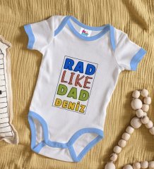 BK Kids Kişiye Özel Mavi Bebek Body Zıbın - Model 113