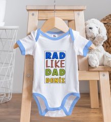 BK Kids Kişiye Özel Mavi Bebek Body Zıbın - Model 113
