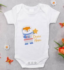 BK Kids Kişiye Özel Fotoğraflı Bebek Yastık ve Bebek Body Zıbın Hediye Seti - Model 45