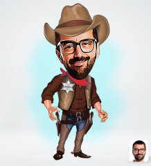 Kişiye Özel Kovboy Tasarımlı Dijital Karikatür-1