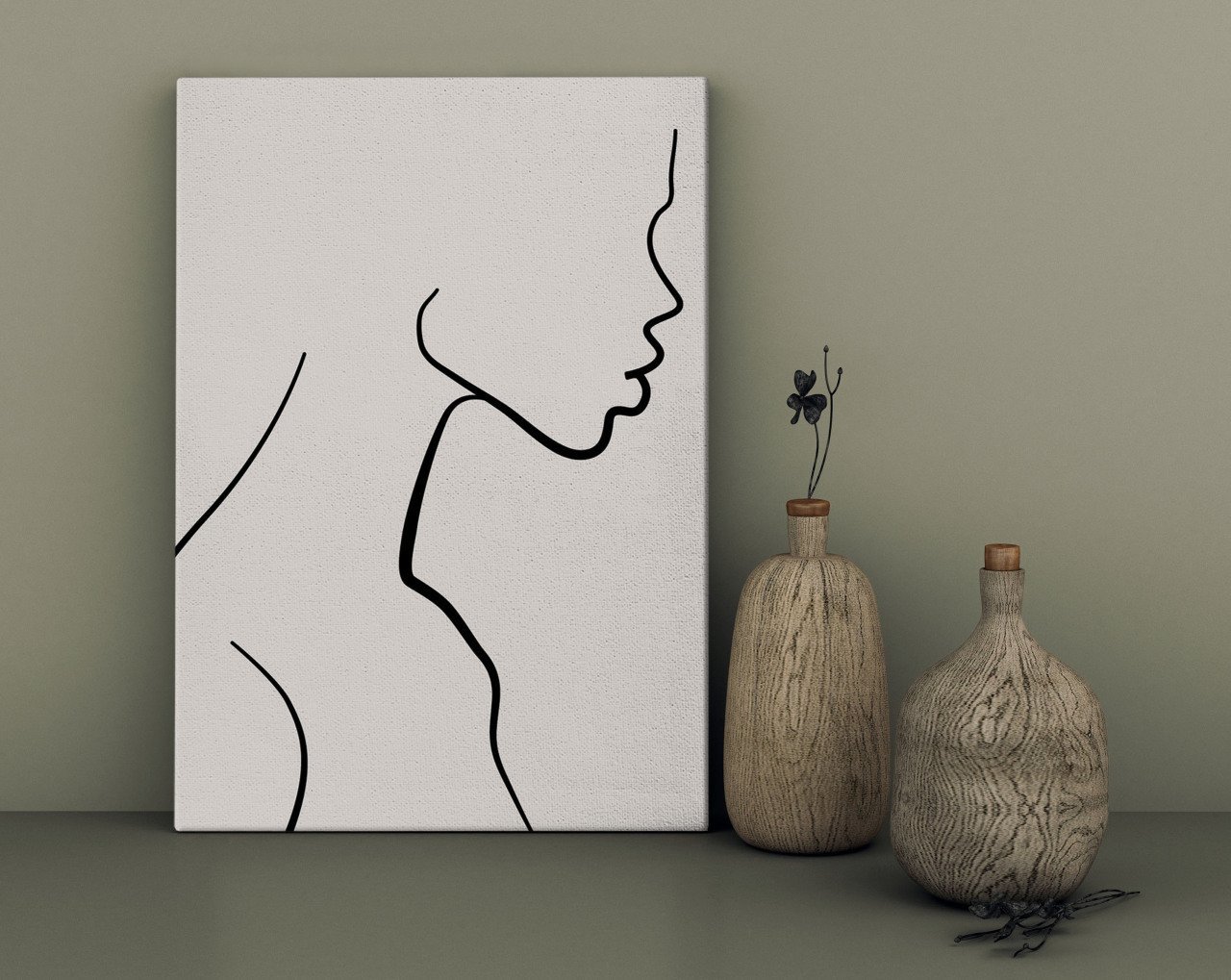BK Home Side Woman Tasarımlı Kanvas Tablo 30x50cm-1