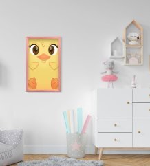 BK Home Sevimli Ördek Tasarımlı Dekoratif Pembe Ahşap Çerçeveli Çocuk Odası Tablo-2