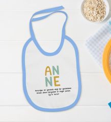 BK Kids Anne Tasarımlı Mavi Bebek Body Zıbın ve Mama Önlüğü Hediye Seti-1