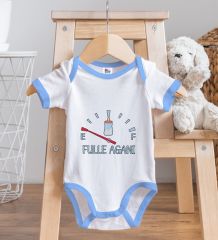 BK Kids Fulle Aganı Tasarımlı Mavi Bebek Body Zıbın-1