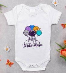 BK Kids Kişiye Özel Fotoğraflı Bebek Yastık ve Bebek Body Zıbın Hediye Seti - Model 44