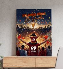 BK Gift Kişiye Özel İsimli Baba-Kız Sarı Kırmızı Evladıma Miras Bu Sevda Kanvas Tablo-1 50x70CM, Ev Hediyesi, Doğum Günü Hediyesi, Taraftar Hediyesi