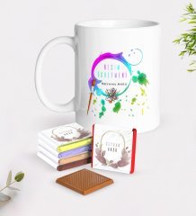 Kişiye Özel Resim Öğretmeni Beyaz Kupa ve Çikolata Hediye Seti-4