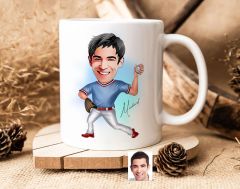 Bk Gift Kişiye Özel Erkek Beyzbol Karikatürlü Beyaz Kupa Bardak-15, Sevgiliye Hediye, Arkadaşa Hediye
