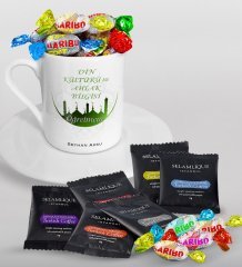 Kişiye Özel Din Kültürü Ve Ahlak Bilgisi Öğretmeni Türk Kahvesi Fincanı Selamlique Karışık Türk Kahvesi ve Haribo Şeker Hediye Seti-1
