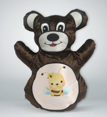 BK Gift Sevimli Arı Tasarımlı Kahverengi Ayıcık Yastık-2