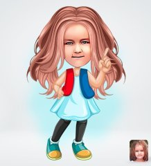 Kişiye Özel Kız Çocuk Tasarımlı Dijital Karikatür-17