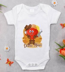BK Kids Kişiye Özel Fotoğraflı Bebek Yastık ve Bebek Body Zıbın Hediye Seti - Model 42