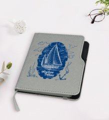Kişiye Özel Gemi Tasarımlı Gri Termo Deri Defter-2