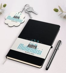 Kişiye Özel Kimya Mühendisi Siyah Defter Kalem Ve Anahtarlık Hediye Seti-1