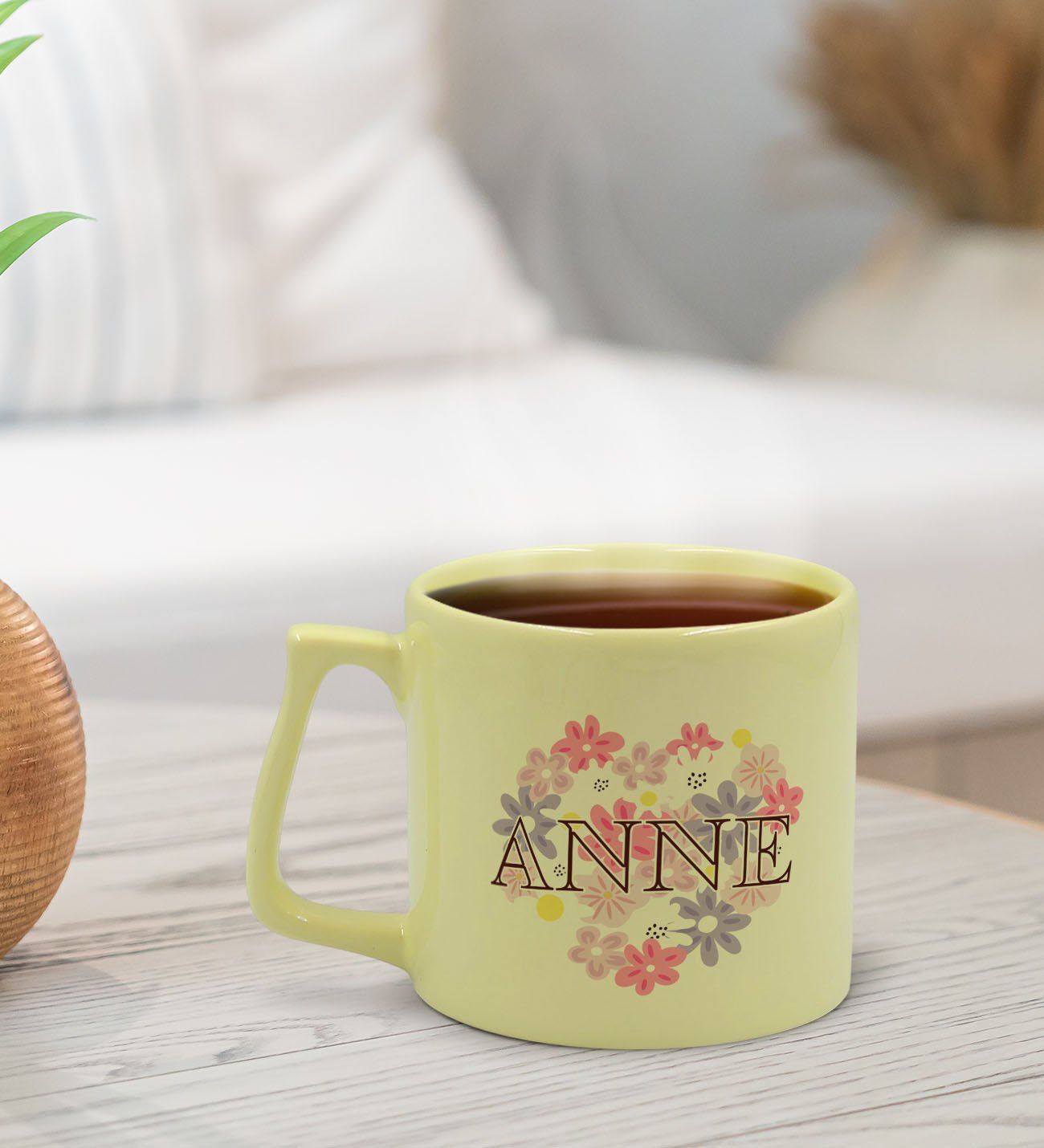 BK Gift Anneler Günü Tasarımlı Pastel Sarı Middle Kupa Bardak, Anneye Hediye, Ev Hediyesi, Anneler Günü Hediyesi, Ofis Hediyesi-3