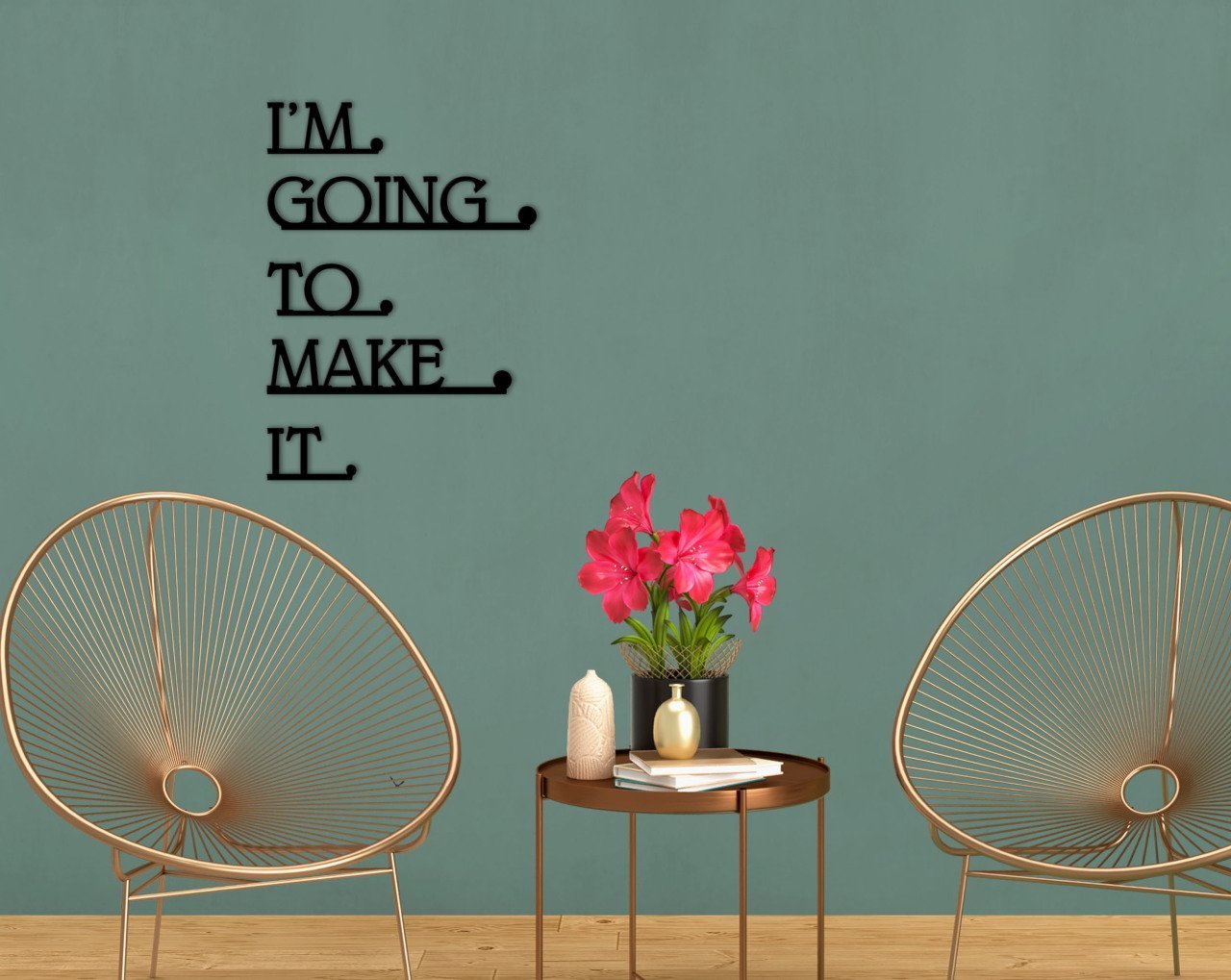 BK Home I'm Going To Make It Ahşap Duvar Yazısı-1