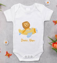 BK Kids Kişiye Özel Fotoğraflı Bebek Yastık ve Bebek Body Zıbın Hediye Seti - Model 40