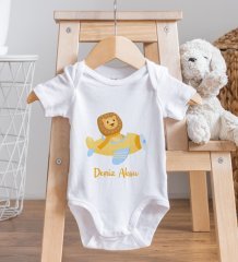 BK Kids Kişiye Özel Fotoğraflı Bebek Yastık ve Bebek Body Zıbın Hediye Seti - Model 40