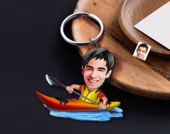 BK Gift Kişiye Özel Kanocu Karikatürlü Ahşap Anahtarlık-1 Sevgiliye Hediye, Arkadaşa Hediye, Doğum Günü Hediyesi