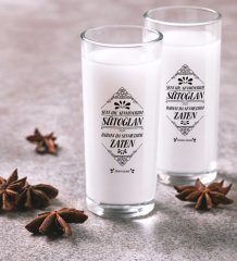 Kişiye Özel Renkli Baskılı Yeşilçam Replikleri Sütoğlan İkili Rakı Bardağı Seti-1