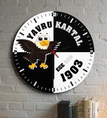 Kişiye Özel Yavru Kartal Ahşap Duvar Saati - 2
