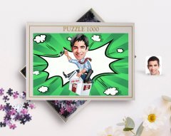 Kişiye Özel Erkek Emlakçı Karikatürlü 1000 Parça Profesyonel Puzzle-1