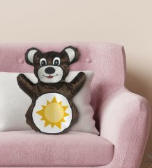 BK Gift Güneş Tasarımlı Kahverengi Ayıcık Yastık-1